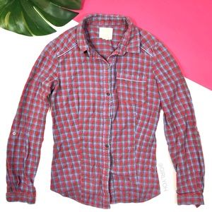 Quicksilver Tartan Plaid Flannel Button Up Shirt